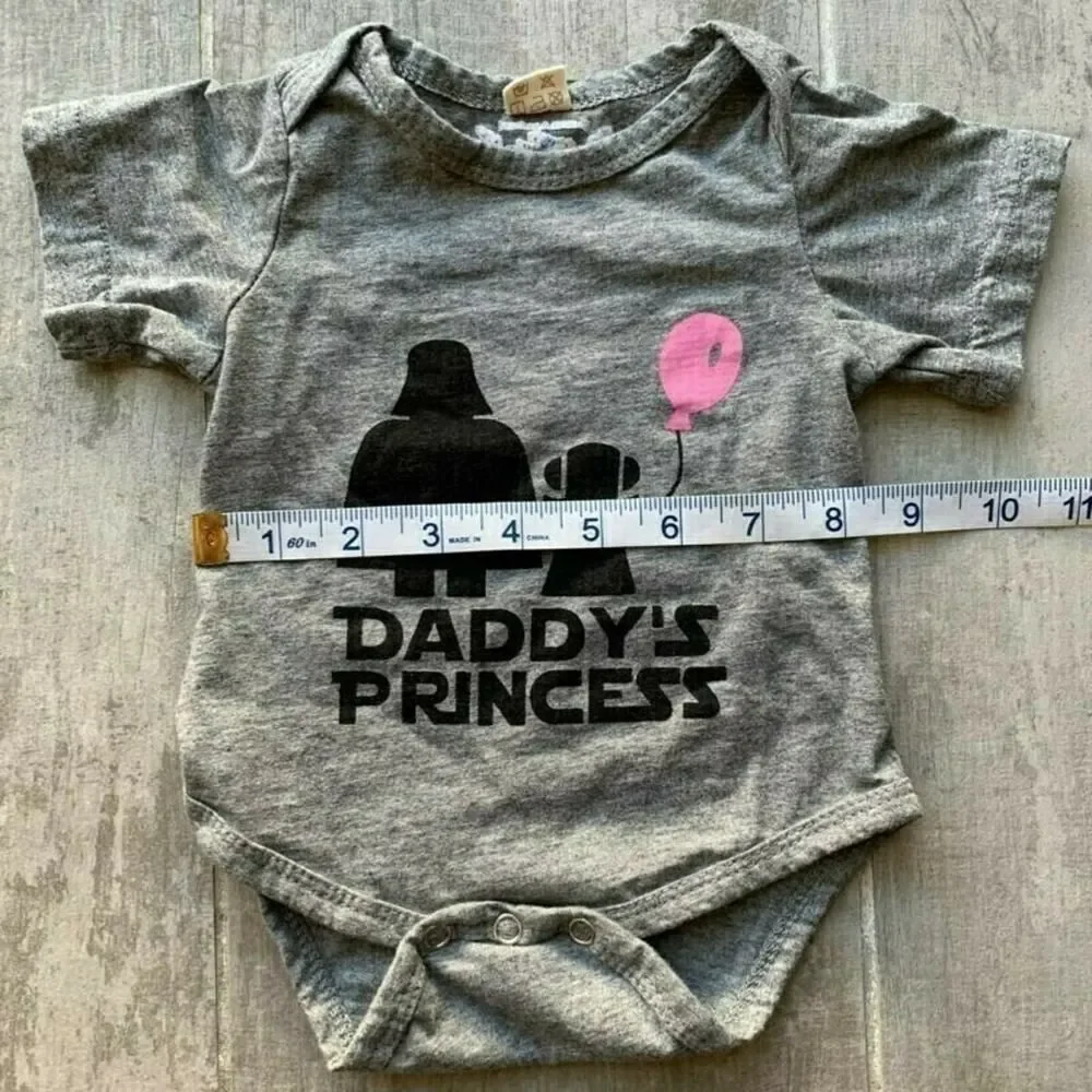 Baby Girl One-piece Bodysuit Daddy's Girl Princess Leia Star Wars 3-6 Months NEW